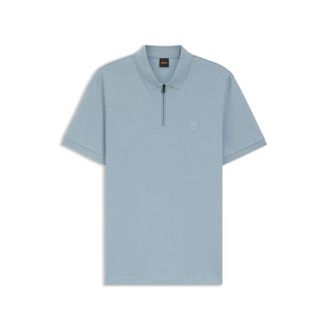 BOSS Stretch-cotton slim-fit polo shirt with logo patch