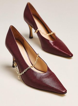 Maeve Leather Chain Pumps