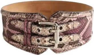 Burberry Pre-owned Belts, female, Purple, Size: ONE SIZE Pre-owned Exotic Leather Belt