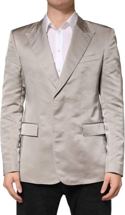 Dolce & Gabbana Beige Silk Single Breasted Jacket Men Mens Blazer