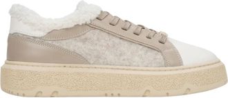 Estro & Luminara Lederen winter sneakers met voering - Dames - Sneakers - Beige - 40 EU - Leer - Schoenen