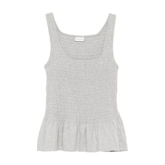 Dries Van Noten Top Peplum Fruncido - Tops - Mujer - Gris - M