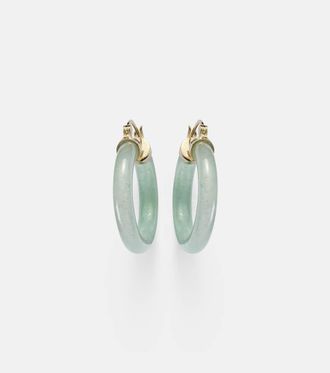 Mateo Bijoux 14kt gold (585/1000) earrings with jade