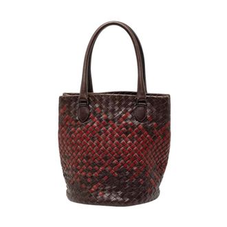 Bottega Veneta Pre-owned Tote Bags, female, Brown, Size: ONE SIZE Pre-owned Woven Leather Tote Bag