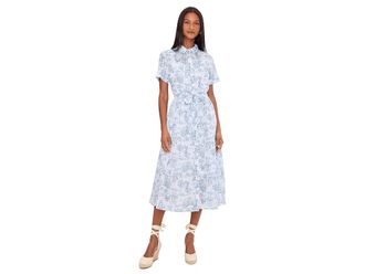Barbour Wisteria Midi Dress Womens Dress Ink Blue Print : 14, Cotton