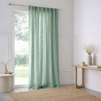 Febronie Cortina con pasadores algod&oacute;n 140x240 verde celad&oacute;n