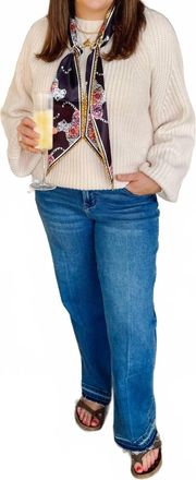 Elan Alianna Long Sleeve Sweater In Off White