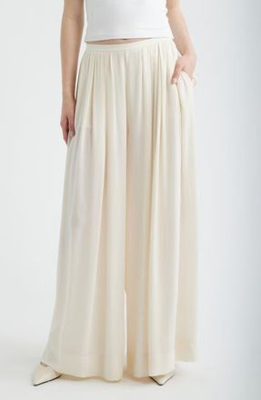 Frame Denim The Wave Silk Chiffon Pants in Cream at Nordstrom, Size X-Large