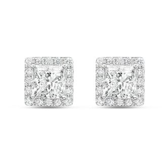 Diana M. Jewels 14KT WHITE GOLD LAB GROWN FASHION EARRINGS WEIGHING 6.00 CTS TW