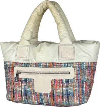 Chanel Coco Cocoon Ivory Multi-Color Nylon Leather Tote Bag (Pre-Owned)