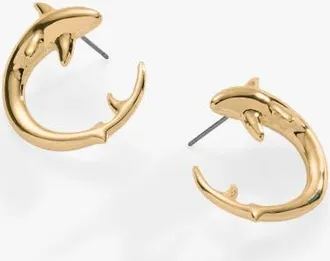 Alex and Ani Shark Hoop Earring in Gold at Nordstrom