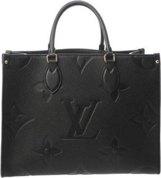 Louis Vuitton Noir Leather Tote Bag (Pre-Owned)