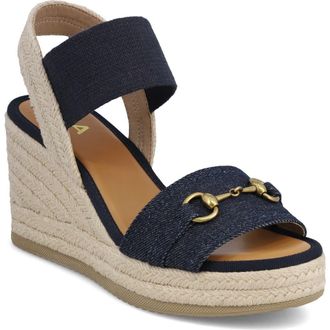 Mia Barossa Wedge Sandal in Navy at Nordstrom, Size 8.5
