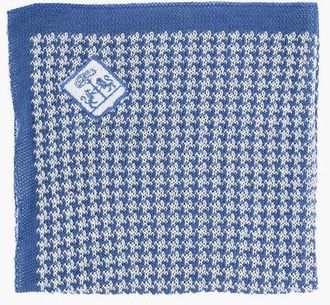 Corneliani Houndstooth Motif Two-Tone Pocket Square size Unica