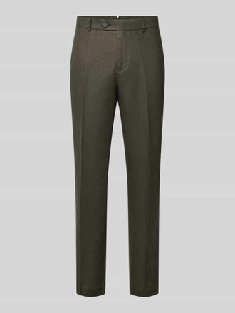 Selected Regular Fit Anzughose aus reinem Leinen Modell BAILEY in Dunkelgruen, Gr&ouml;&szlig;e 102