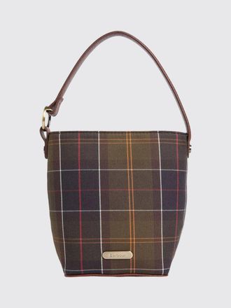Barbour Mini borsa tote in misto cotone con motivo tartan e logo applicato