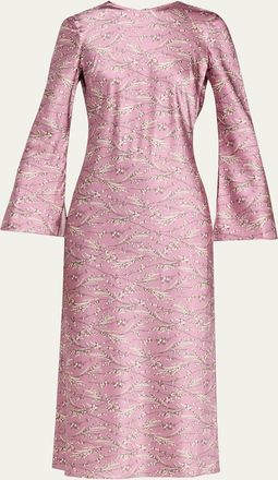 Veronica Beard Gemma Stretch-Silk Midi Dress