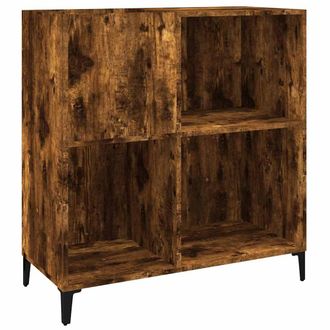 vidaXL Mueble Discos Madera Contrachapada Roble Ahumado 84,5x38x89 Cm Vidaxl