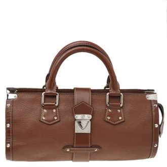 Louis Vuitton Tweedehands leren Louis Vuitton tassen - Dames - Vintage Handtas - Bruin - ONE Size - Tweed - Vintage