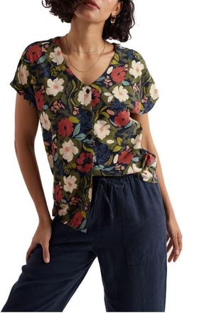 Seasalt Cornwall Studio Glass Organic Cotton Button-Up Top in Summer Shadows Mix at Nordstrom, Size 18 Us