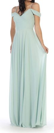 EVA Off Shoulder Maxi Dress In Sage