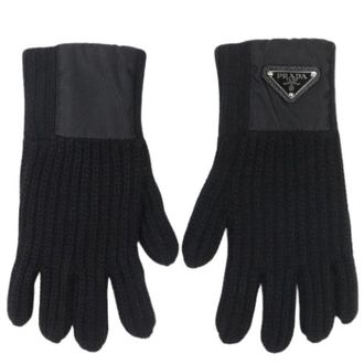 Prada Guanti in pelle Pre-owned con lavorazione a coste triangolari - - Pre-owned - Uomo - Nero - ONE SIZE