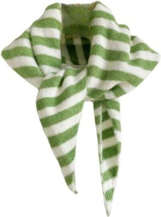 Generic Striped Knitted Triangle Scarf for Women, Y2K Aesthetic Headscarf Shawl, Cozy Neck Warmer, Versatile Head Wrap for Streetwear, Cottagecore Style, Fall