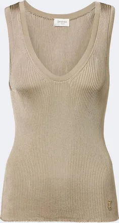 Saint Laurent Cassandre ribbed-knit tank top