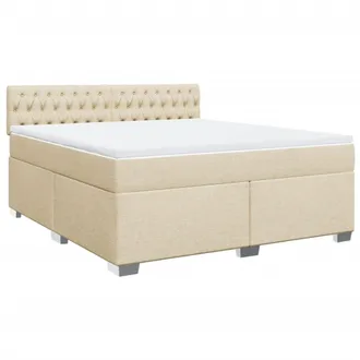 vidaXL Vidaxl - Giroletto A Molle Con Materasso Crema 180x200 Cm In Tessuto