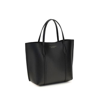 Tory Burch Womens Perry Tote Black Calf Leather Bos