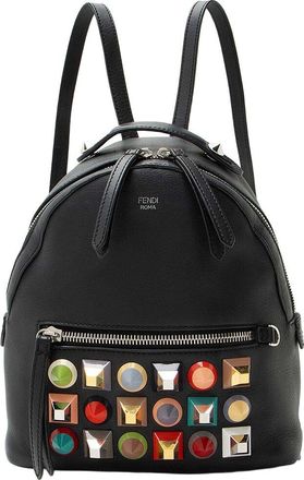 Fendi Fendi Black Leather Studded By The Way Mini Backpack (Authentic Pre-Loved)