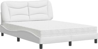 vidaXL Cama Con Colch&oacute;n Hvar Cuero Sint&eacute;tico Blanco 120x200 Cm Vidaxl