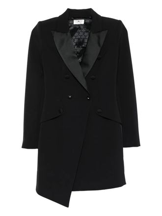 Elisabetta Franchi satin-lapel double-breasted mini dress - Black