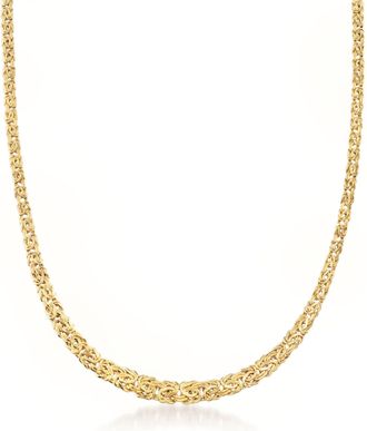 Ross-Simons 14kt Yellow Gold Graduated Byzantine Necklace