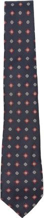 Canali Geometric-pattern Pointed-tip Tie