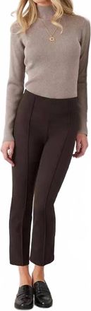 Karen Kane Bayly Cropped Pintuck Pants In Brown