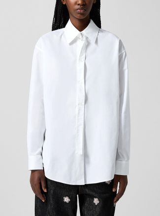 Marni Womens Poplin buckle tie-neck shirt