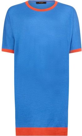 Moorer Kleedjes, Dames, Blauw, S, Wol, Iolanda T-shirt Jurk