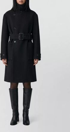 Christophe Lemaire wool alpaca fitted belted wrap coat