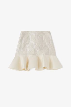 Ganni Satin Cloque Mini Skirt - Size 36 White