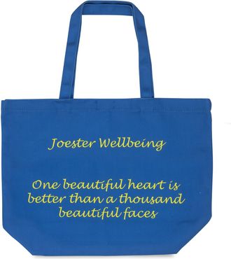 Generic Joester Wellbeing - Cotton/Canvas Tote Bag. (Quote 8: One beautiful heart is better than a thousand beautiful faces, Royal Blue)