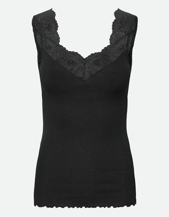 Rosemunde Womens Beatha sleeveless lace top in black - Size: 10/8