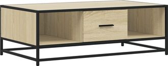 vidaXL Tavolino Rovere Sonoma 100x57x35 Cm Legno Multistrato Metallo - Vidaxl
