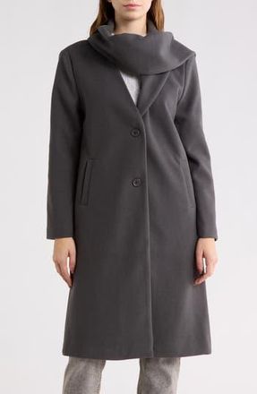 Vigoss Longline Scarf Coat in Charcoal Grey at Nordstrom Rack, Size X-Large
