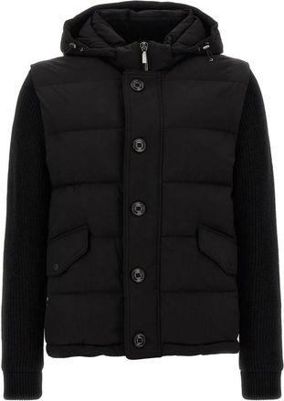 Moorer Zwarte Dons-Quilted Bomberjas - Heren - Bomber jackets - Zwart - L - Wol - Jassen