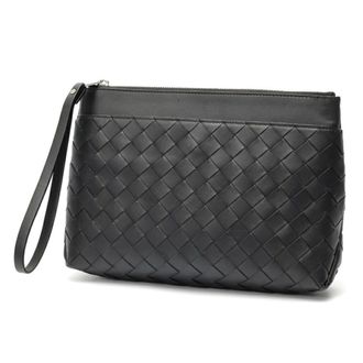 Bottega Veneta Black Intrecciato Clutch Bag Pouch (Pre-Owned)