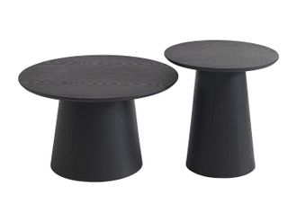 Vente-Unique Mesas de centro apilables chapado en roble - Negro - PIARI