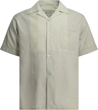 Maison Margiela Cotton Bowling Shirt - Heren - Korte mouwen Overhemden - Grijs - L - Katoen - Overhemden