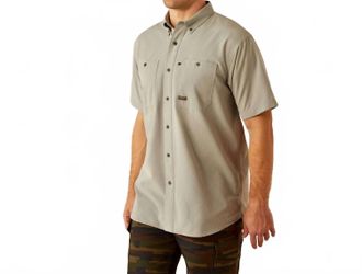 Ariat Mens Rebar Made Tough 360 Airflow Short Sleeve Work Shirt In Wild Dove