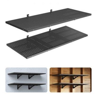 OEM Estanter&iacute;a De Pared De Acero Resistente 500x1219mm, Carga 254kg En Total 127kg Por Estante, Distancia Ajustable, Juego De 2 Estanter&iacute;as Flotantes Con 